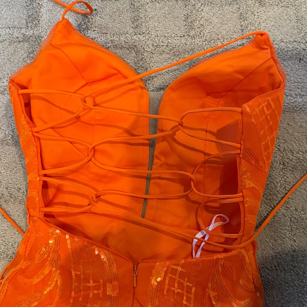 Vibrant Orange Women's Dress - Picture 6 of 7